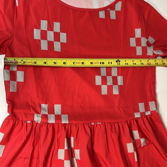 Misslook Red and Grey Dress - Small - Picture 5 of 10